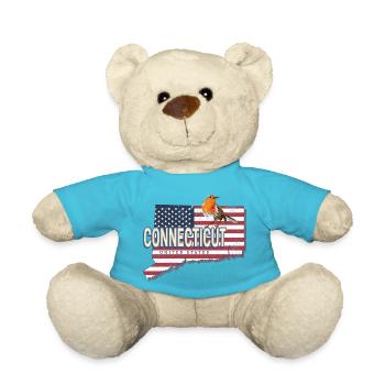 Connecticut United States Retro Map - Teddy Bear - atoll blue - Front