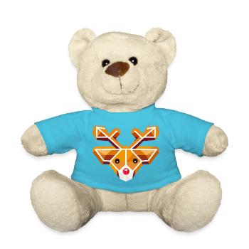 Motif géométrique tête de renne dans le style pain d’épices - Nounours - bleu outremer - Devant
