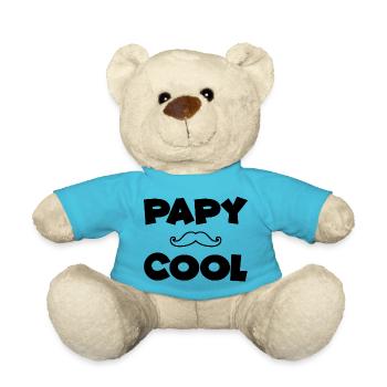 tee shirt papy cool - Nounours - bleu outremer - Devant