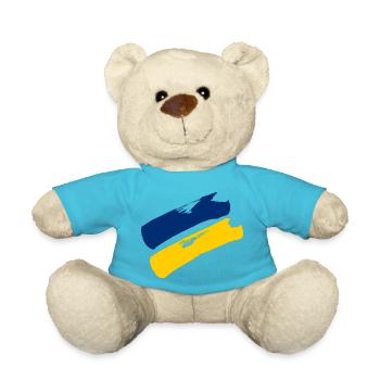 Lower Austria Flag - Brush Stripes - Teddy Bear - atoll blue - Front