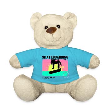 Skateboarding Skate Skater Skateboard Sk8 Vintage - Teddy - Atollblau - Vorne