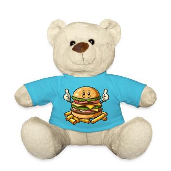 Hamburger mit Pommes frites - Teddy - Atollblau - Vorne