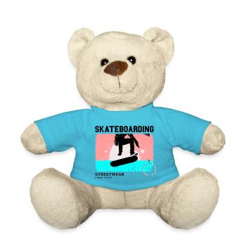 Skateboarding Skate Skater Skateboard Sk8 Vintage - Teddy - Atollblau - Vorne
