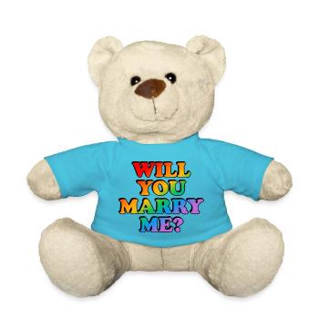 Willst du mich heiraten? Homo-Ehe - Teddy - Atollblau - Vorne
