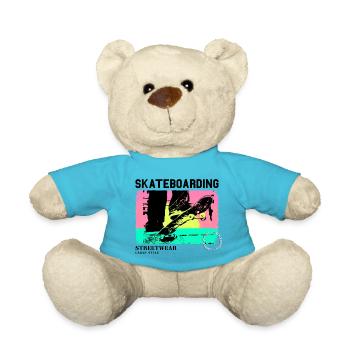 Skateboarding Skate Skater Skateboard Sk8 Vintage - Teddy - Atollblau - Vorne