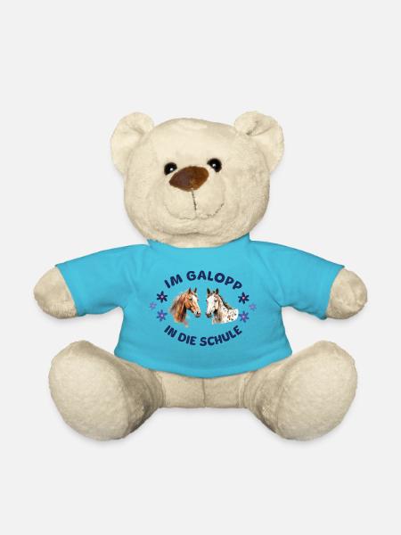 Einschulung - Pferde - Im Galopp in die Schule - Teddy - Atollblau