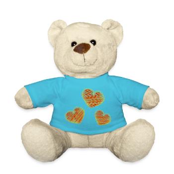 HEART. COUPLE. VALENTINE'S DAY. JUST MARRIED. Bachelorette party. - Teddy Bear - atoll blue - Front