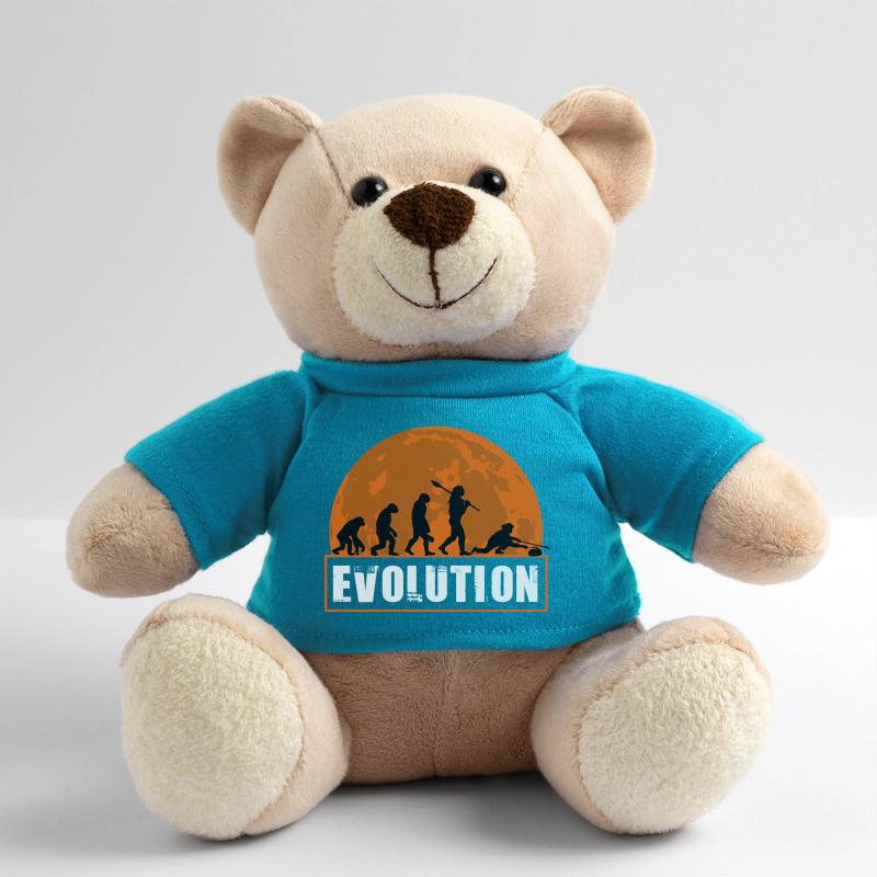 Curling Evolution Silhouette Winter Sport Humor Teddy Bear