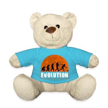 Evolution of Bowling Woman Funny Bowler League Gif - Teddy Bear - atoll blue - Front