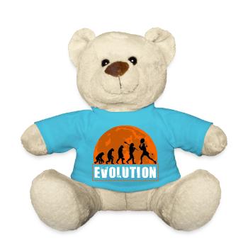 Tennis Evolution Female Player Retro Sunset Art - Teddy Bear - atoll blue - Front