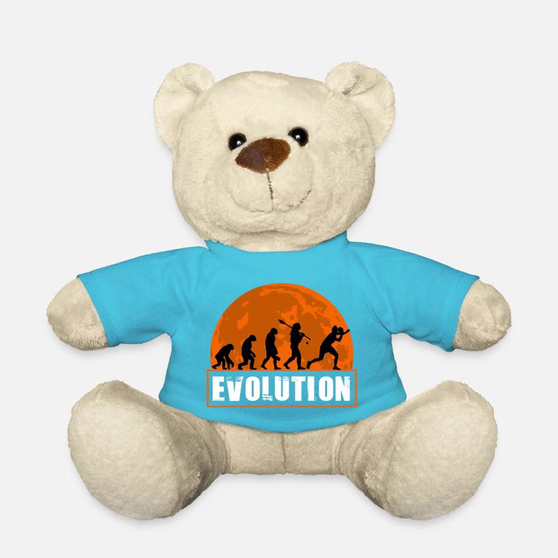 Table Tennis Evolution Ping Pong Player Art - Teddy Bear - atoll blue