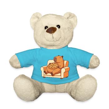 Pizza Capybara auf dem Sofa - Teddy - Atollblau - Vorne