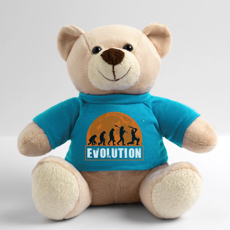 Evolution of Cricket Player Batsman Silhouette Teddy Bear
