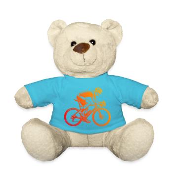 Gift idea for a road bike with road bike - Teddy Bear - atoll blue - Front