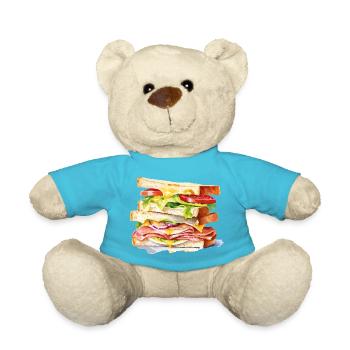 Colorful Sandwich Layers Illustration - Teddy Bear - atoll blue - Front