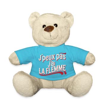 J'peux pas j'ai la flemme - rouge - Nounours - bleu outremer - Devant