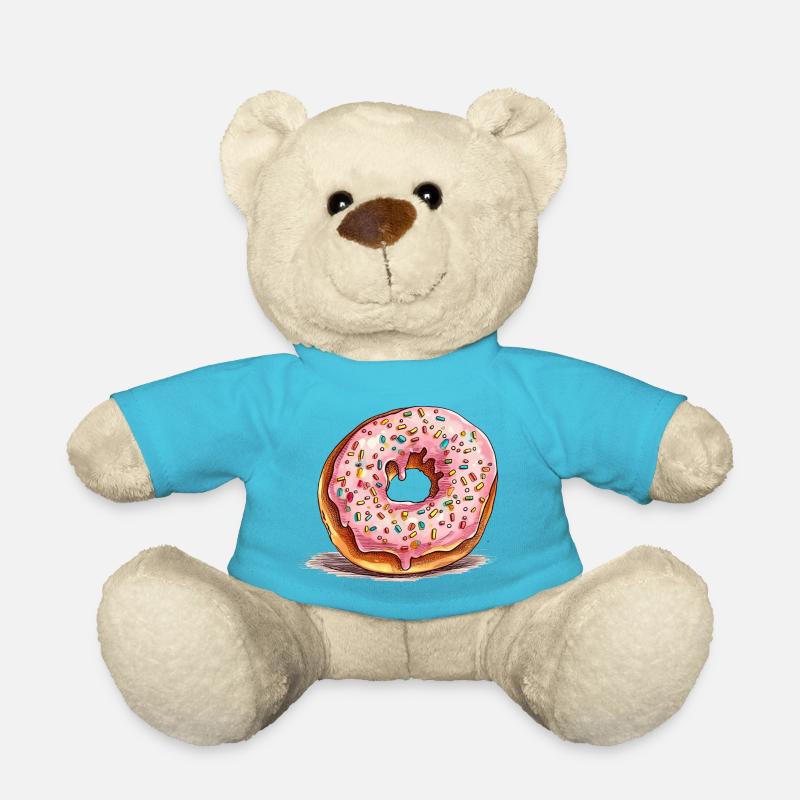 Pink donut with sprinkles - Teddy Bear - atoll blue