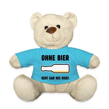 Ohne Bier Geht Gar Nix Hier! (Bierchen / POS 3C) - Teddy - Atollblau - Vorne