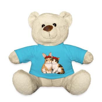 Kaninchen und Katze - Teddy - Atollblau - Vorne