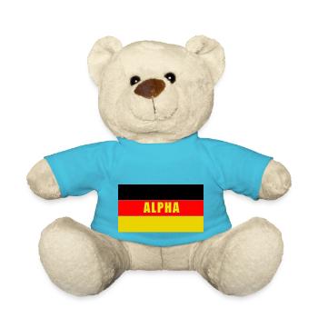 Alpha Deutschland gelb - Teddy - Atollblau - Vorne