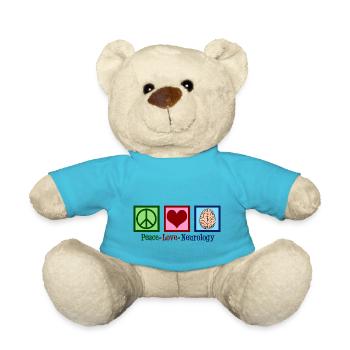 Peace Love Neurology - Teddy Bear - atoll blue - Front