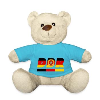 Deutsche Demokratische Republik Flagge Fahne DDR - Teddy - Atollblau - Vorne