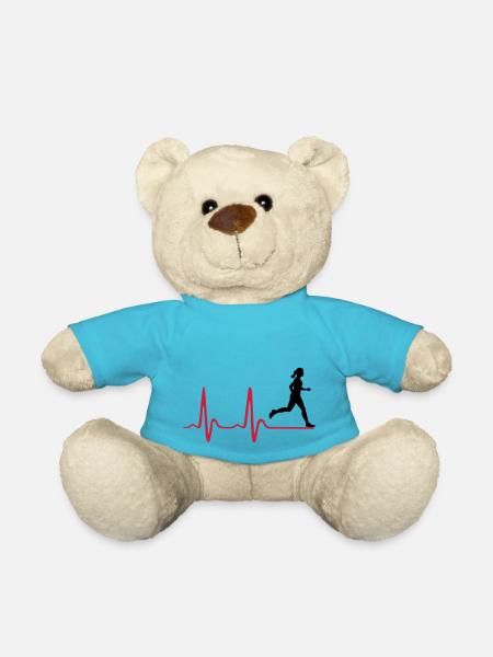 Running Woman, runner & heartbeat - Nounours - bleu outremer
