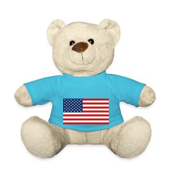 USA Flag - Flag - Teddy Bear - atoll blue - Front