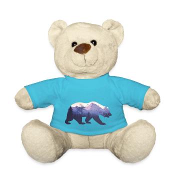 Bear Silhouette Mountains Hiking - Teddy Bear - atoll blue - Front