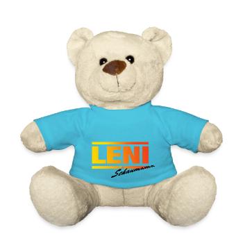 LENI Schaumama Schwarze Schrift - Teddy - Atollblau - Vorne