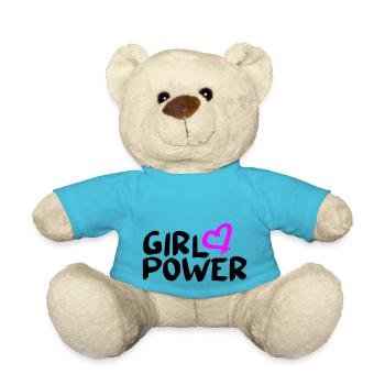 Feminism Feminist Vector Girl Power Design - Teddy Bear - atoll blue - Front