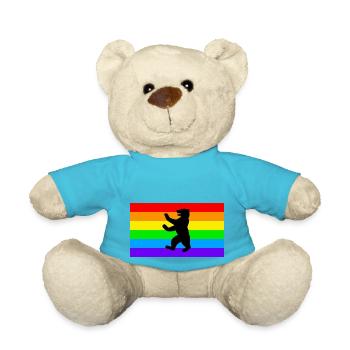 Berlin Bear / LGBT Q / Rainbow Flag - Teddy Bear - atoll blue - Front