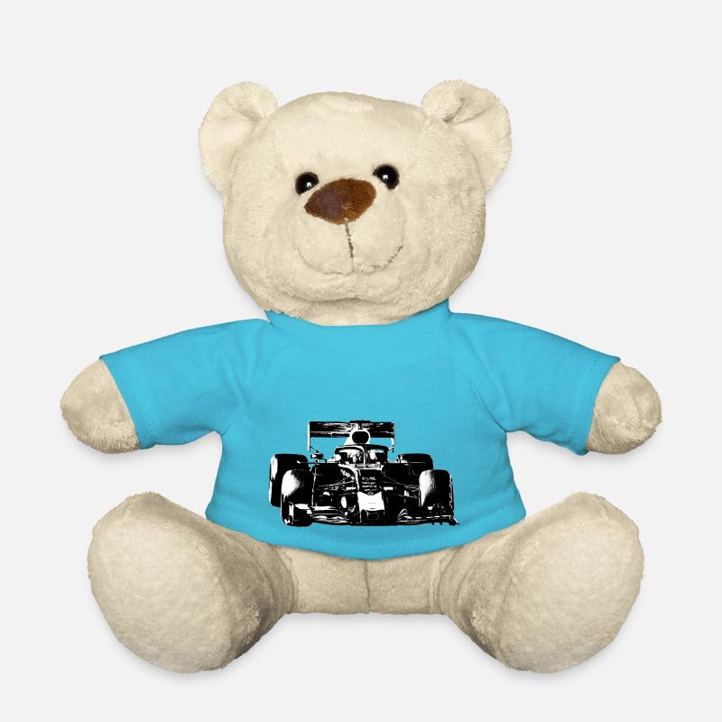 Voiture de course - Nounours - bleu outremer