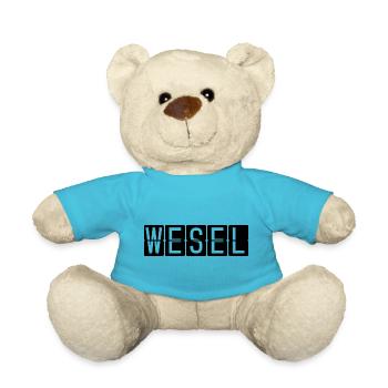 Wesel Airport Sign - Teddy Bear - atoll blue - Front