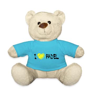 Padel - Gift for padel player - Teddy Bear - atoll blue - Front