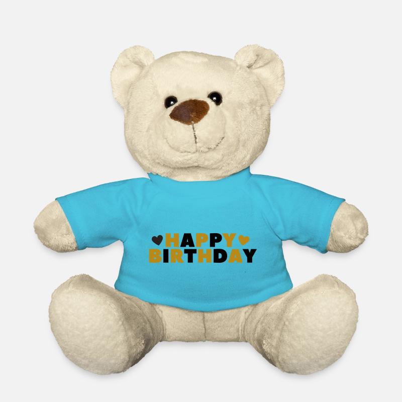 Happy Birthday - Teddy - Atollblau