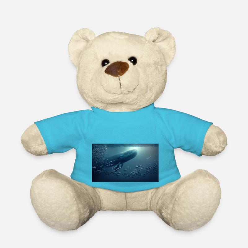 Wal und Fisch - Teddy - Atollblau