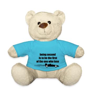 racing quote / Rennfahrern Zitat Design - Teddy - Atollblau - Vorne