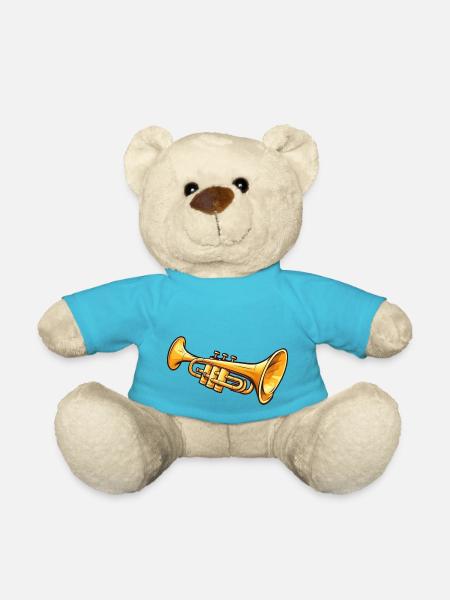Trumpet in comic style - Teddy Bear - atoll blue