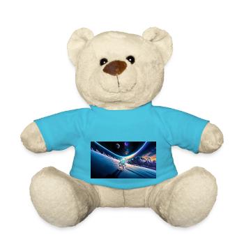 hugadino astronaut dino, cute dinosaur - Teddy Bear - atoll blue - Front