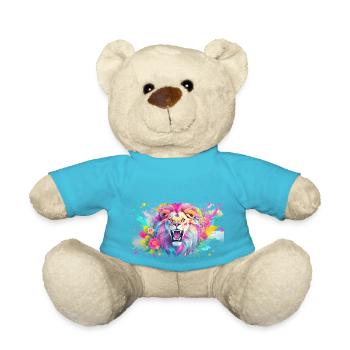 colorful lion - Teddy Bear - atoll blue - Front