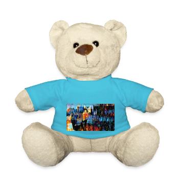 The Coffee Bean old van painting - Teddy Bear - atoll blue - Front