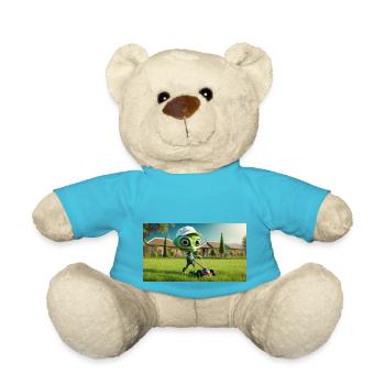 mignon petit vert rétro vintage alien tous les jours - Nounours - bleu outremer - Devant