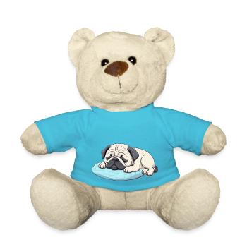 Lazy Pug I Sleepy Puggy I Mignon Carlin Frissons - Nounours - bleu outremer - Devant