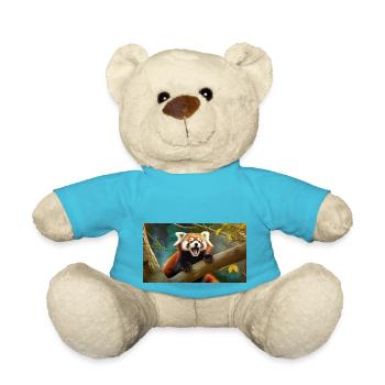 Cute animals chilling – red panda - Teddy Bear - atoll blue - Front