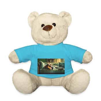 Niedliche Tiere chillen – Hund - Teddy - Atollblau - Vorne