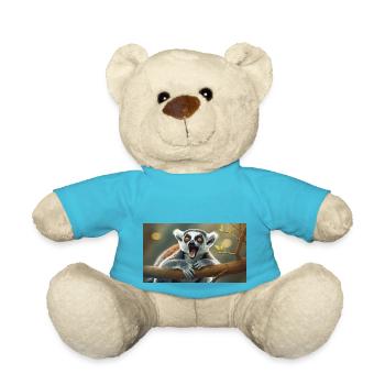 Cute animals chilling – ring-tailed lemur - Teddy Bear - atoll blue - Front
