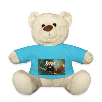 Cute animals chilling – red panda - Teddy Bear - atoll blue - Front
