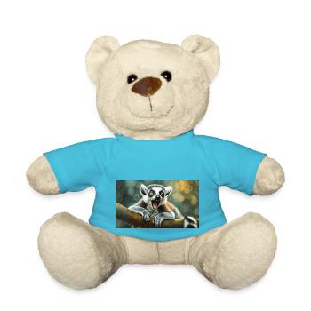 Cute animals chilling – ring-tailed lemur - Teddy Bear - atoll blue - Front