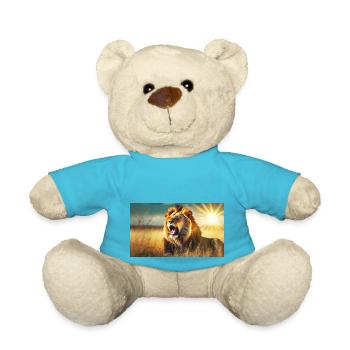 Cute animals chilling – lion - Teddy Bear - atoll blue - Front
